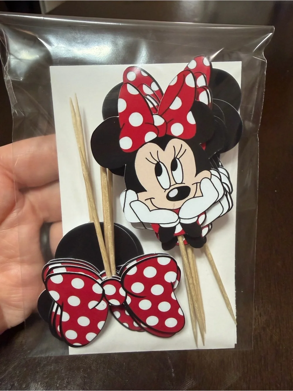 Minnie Mouse Red Polka Dot Cupcake Toppers - Home Party Supplies
